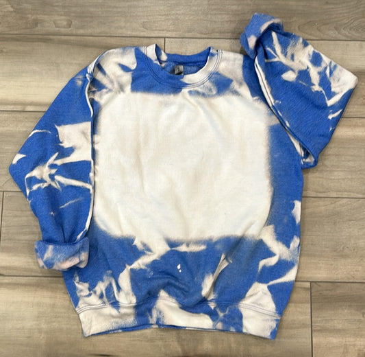 RTS Blank Bleached Sweatshirt in Heather Royal Scrunch