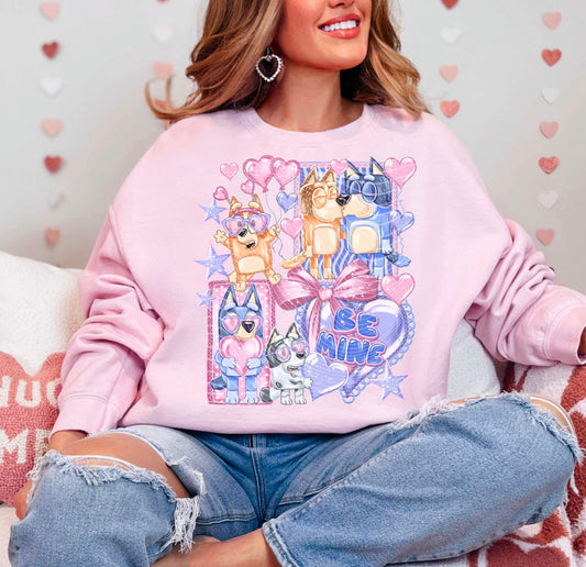 DTF Print - Be Mine Blue Dog Valentine