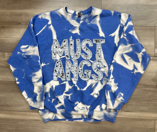 WS Completed Mustangs Bleached Sweatshirt in Royal