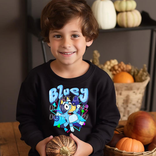 WS Completed Kids 90s Blue Dog Top