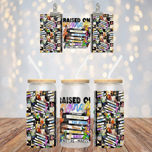 16oz glass can Raised On Originals Sub Print