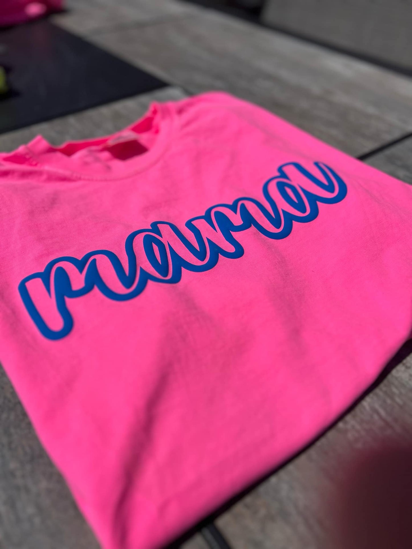 Mama Outline Puff Print Top