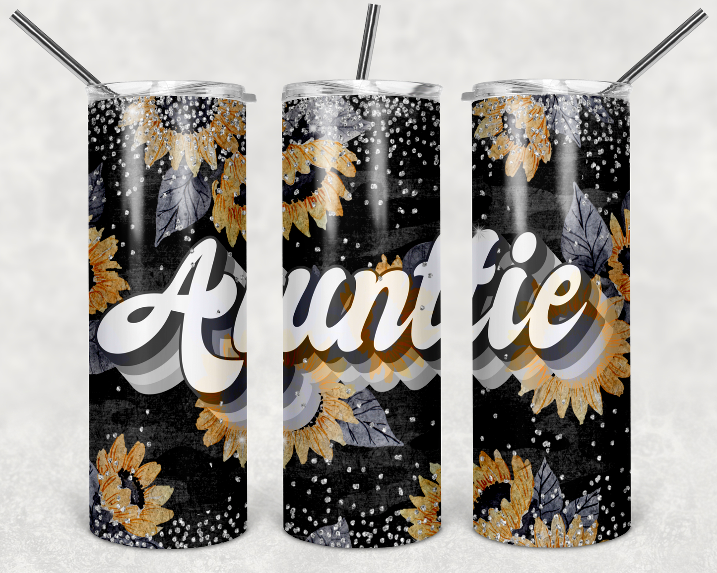 Auntie Sunflowers Tumbler Sublimation Print