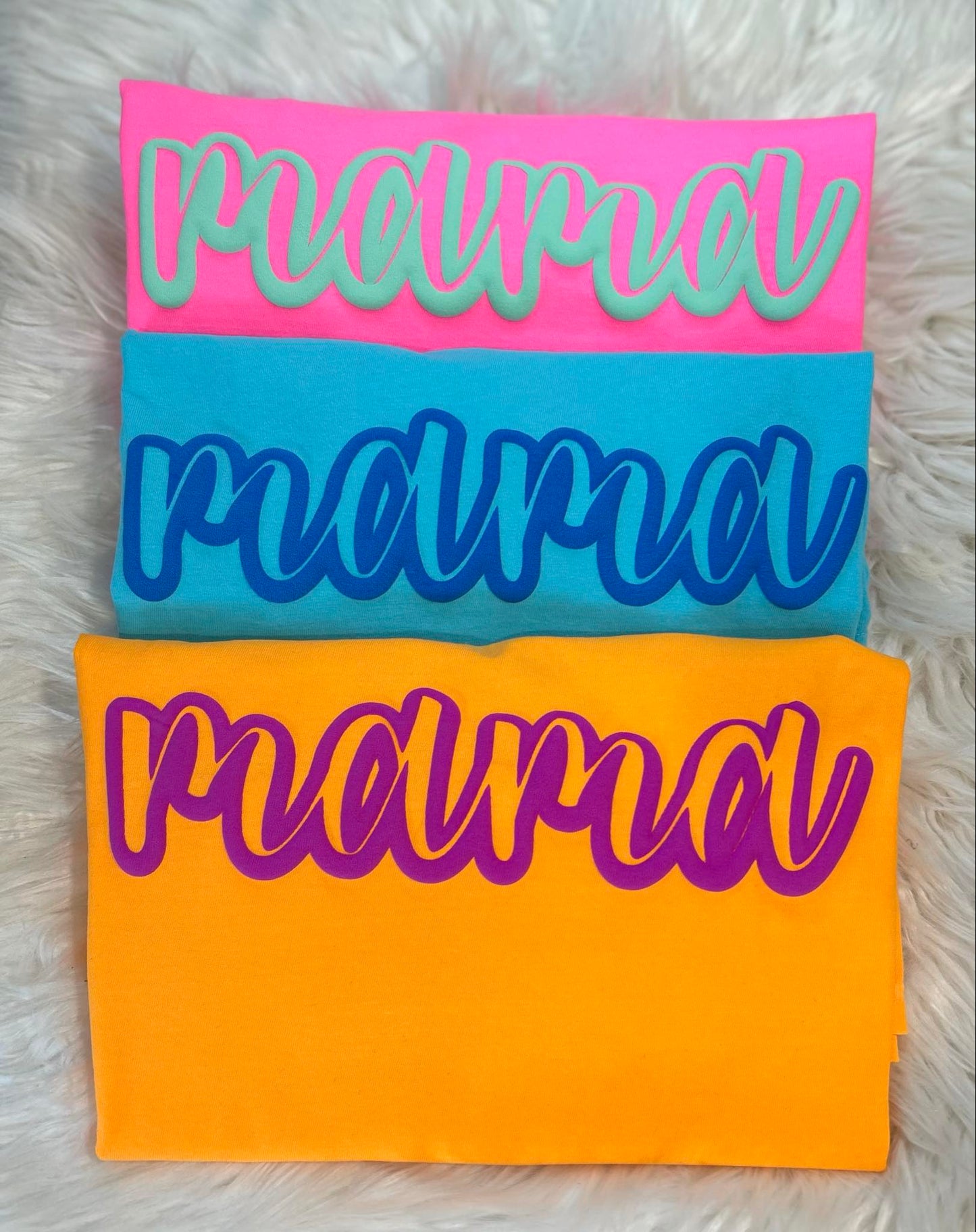 Mama Outline Puff Print Top