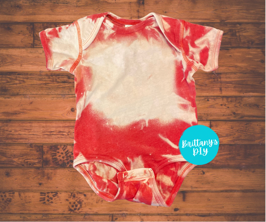 Blank Bleached infant Onesie in Red