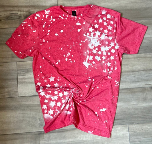 Blank Stars Bleached T-shirt in Heather Red