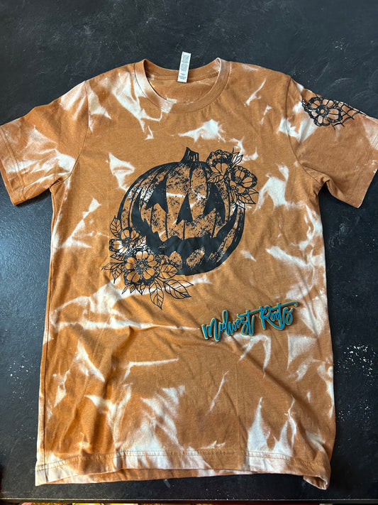 Pumpkin with Sleeve Bleached Top in Autumn