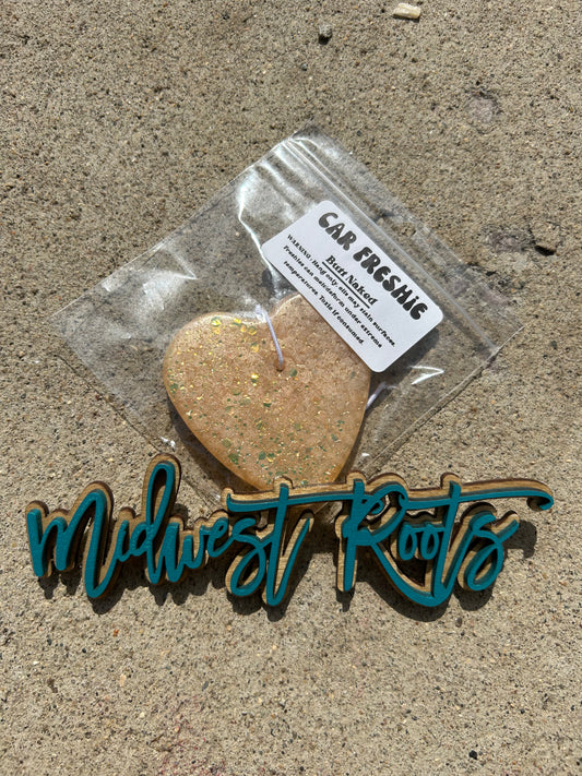 Tan with Glitter Heart Mini Freshie in Be My Valentine