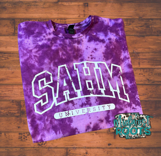 SAHM Top Tie Dye Top in Eggplant