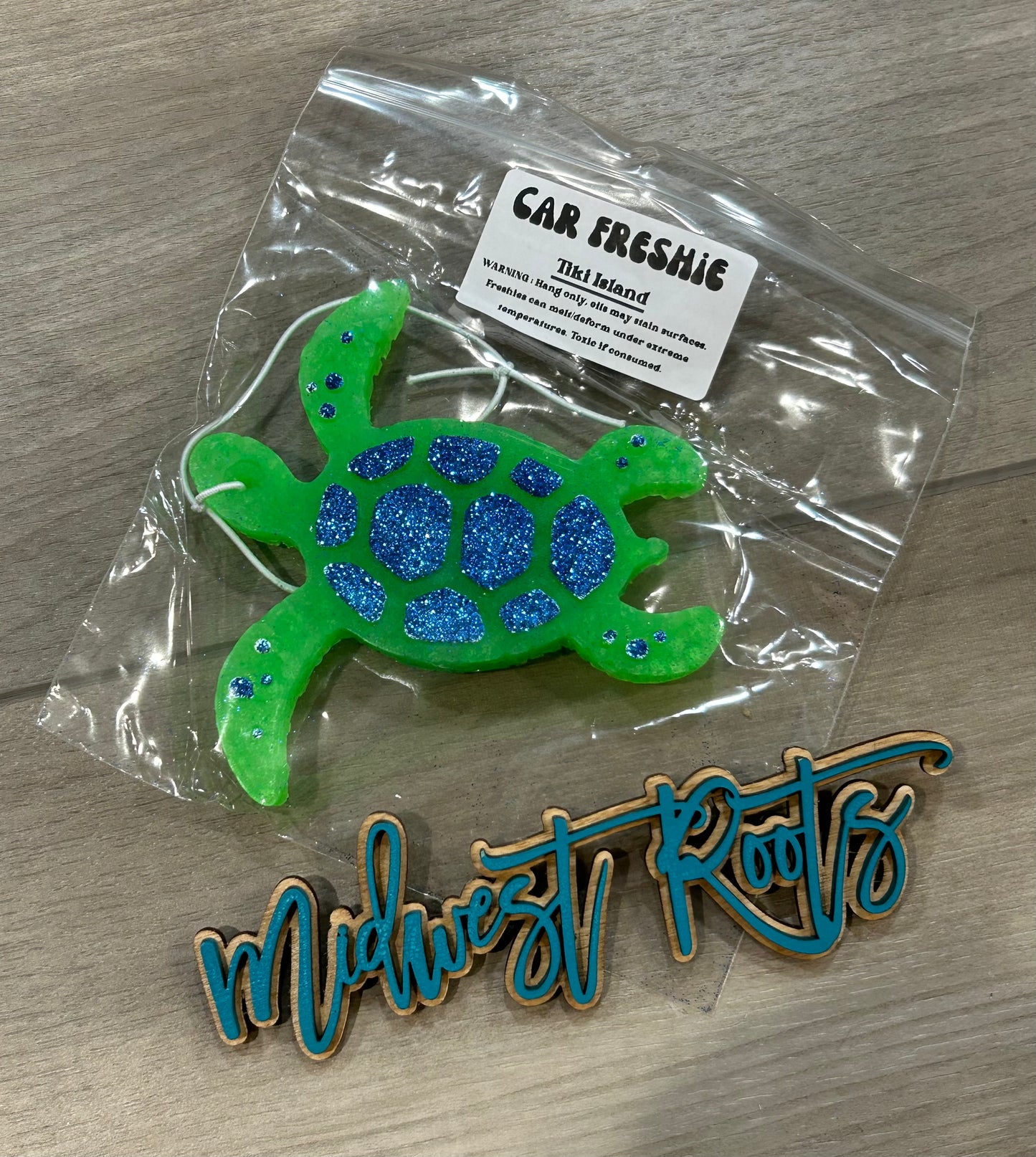 Green and Blue Turtle Freshie in Tiki Island