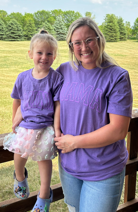 WS Completed Mama Purple Puff Print Top