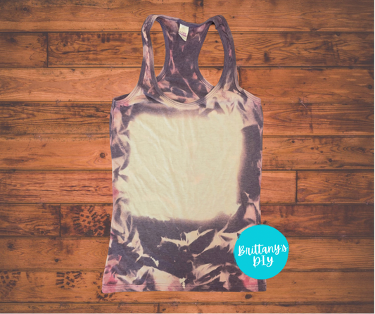 Heather Purple Bleached Blank Tank Top