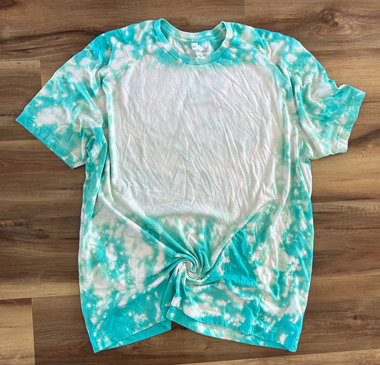 RTS Heather Seafoam Spatter Blank Bleached T-shirt