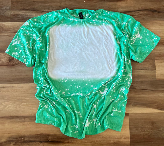 RTS Heather Irish Green Blank Bleached T-shirt Splatter