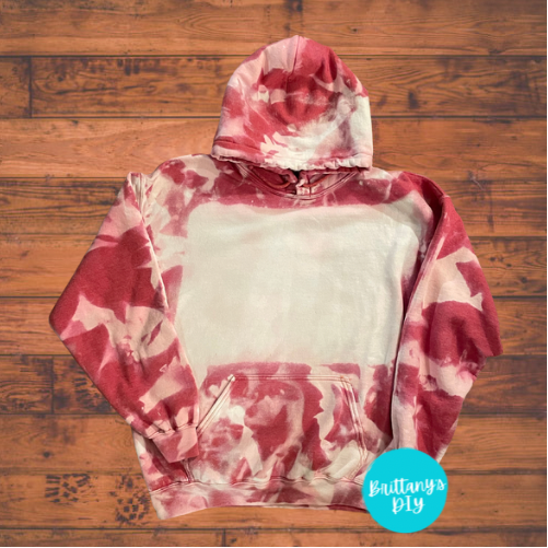 Blank Bleached Hoodie in Red
