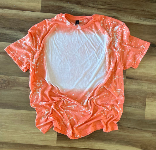 Blank Bleached T-shirt in Heather Orange