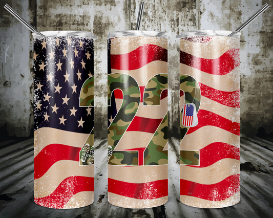American Flag 22 Tumbler Sub Print