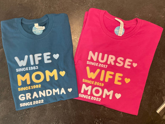 WS Completed Custom Wife, Mom, Grandma Top