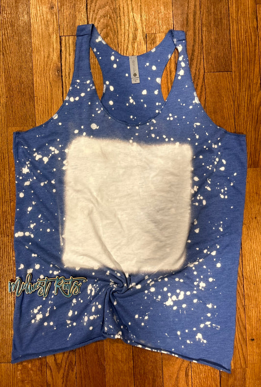 Bleached Blank Tank Top in Royal Blue