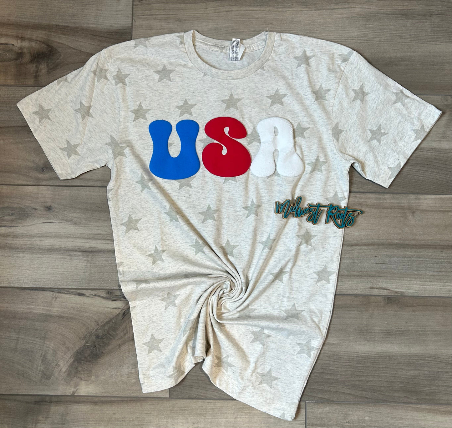 Kids USA Puff Print Top in Stars