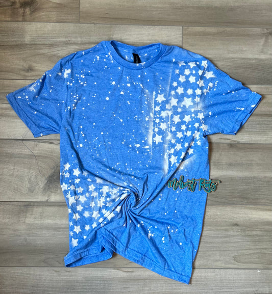 Blank Stars Bleached T-shirt in Heather Royal