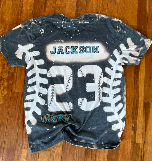 Bleached Blank Custom Number with Laces Top