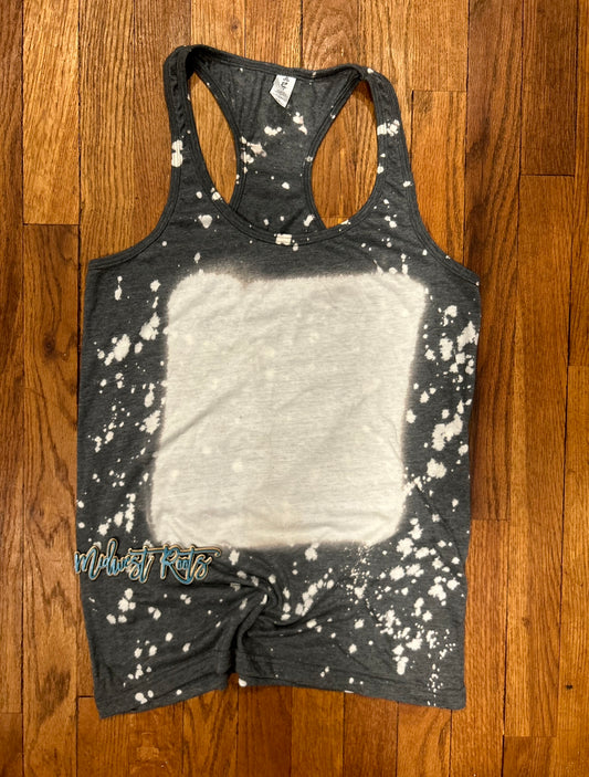 Bleached Blank Tank Top in Dark Grey