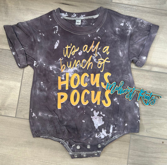Kids Just a Bunch of HP in Black Tie Dye Bubble Romper