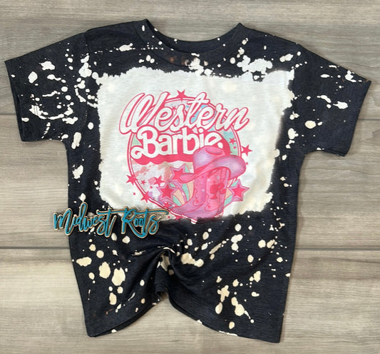 WS Completed Kids Western B_rbie Boots Bleached Top in Grey