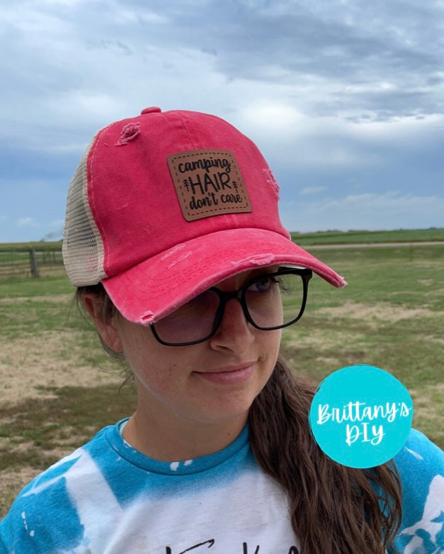 Custom Ponytail Hat with Hat Patch