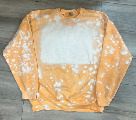 Blank Bleached Sweatshirt in Heather Orange