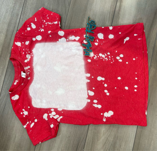 Blank Bleached Youth Top in Red