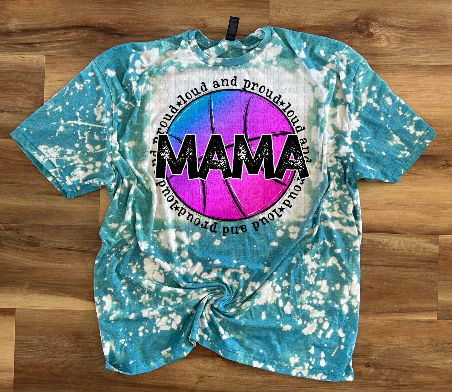 Loud And Proud Basketball Mama Purple And Blue Top