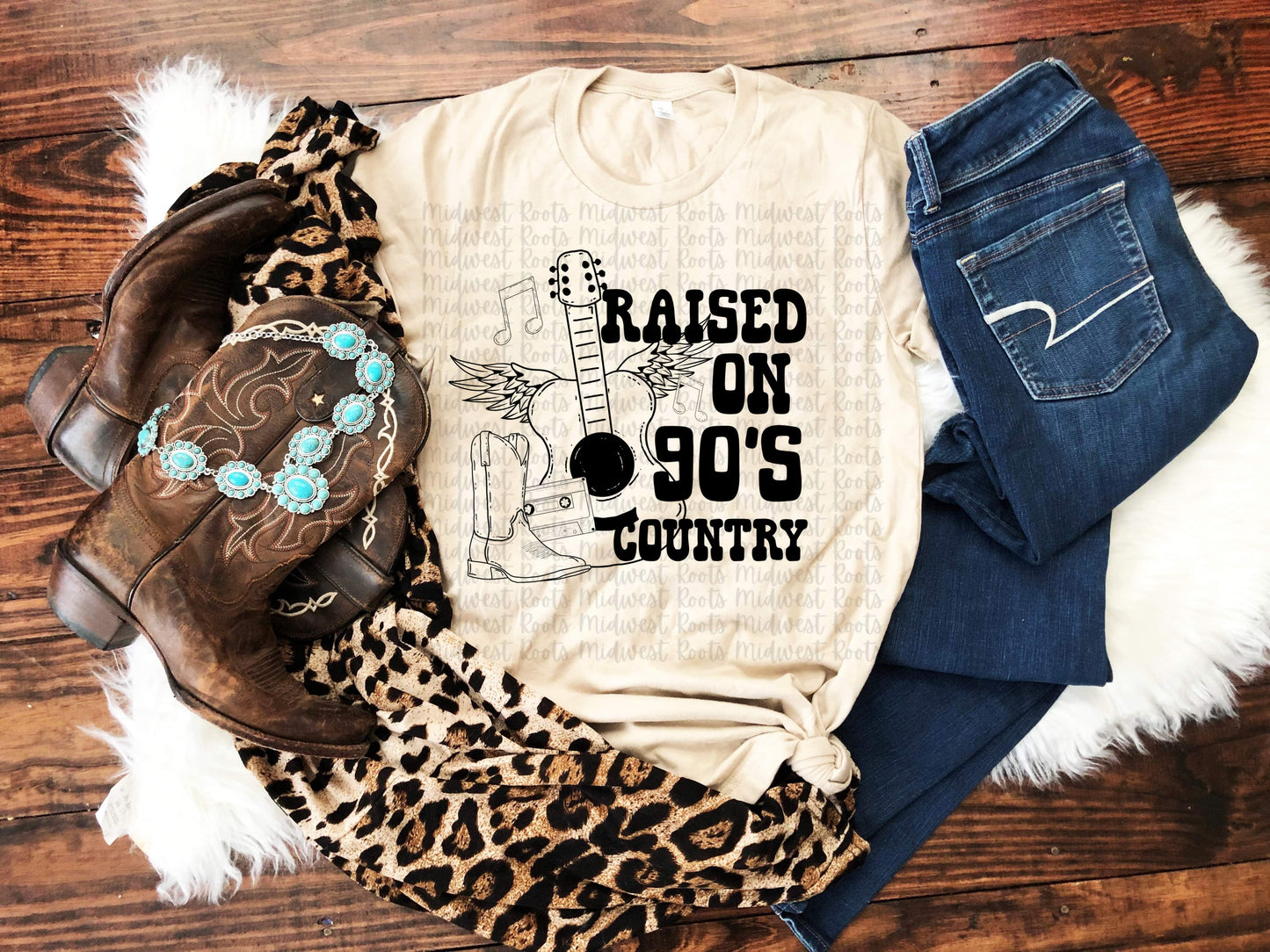 Raised On 90’s Country Blk Sublimation Print