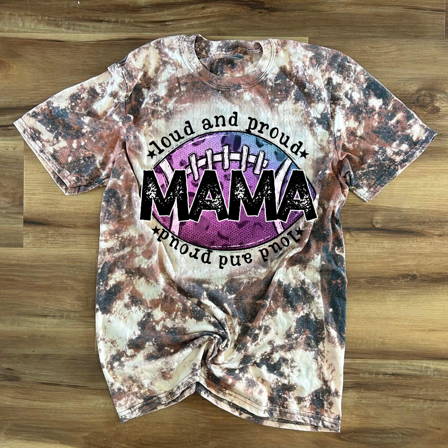 Loud And Proud Football Mama Purple And Blue Leopard Top