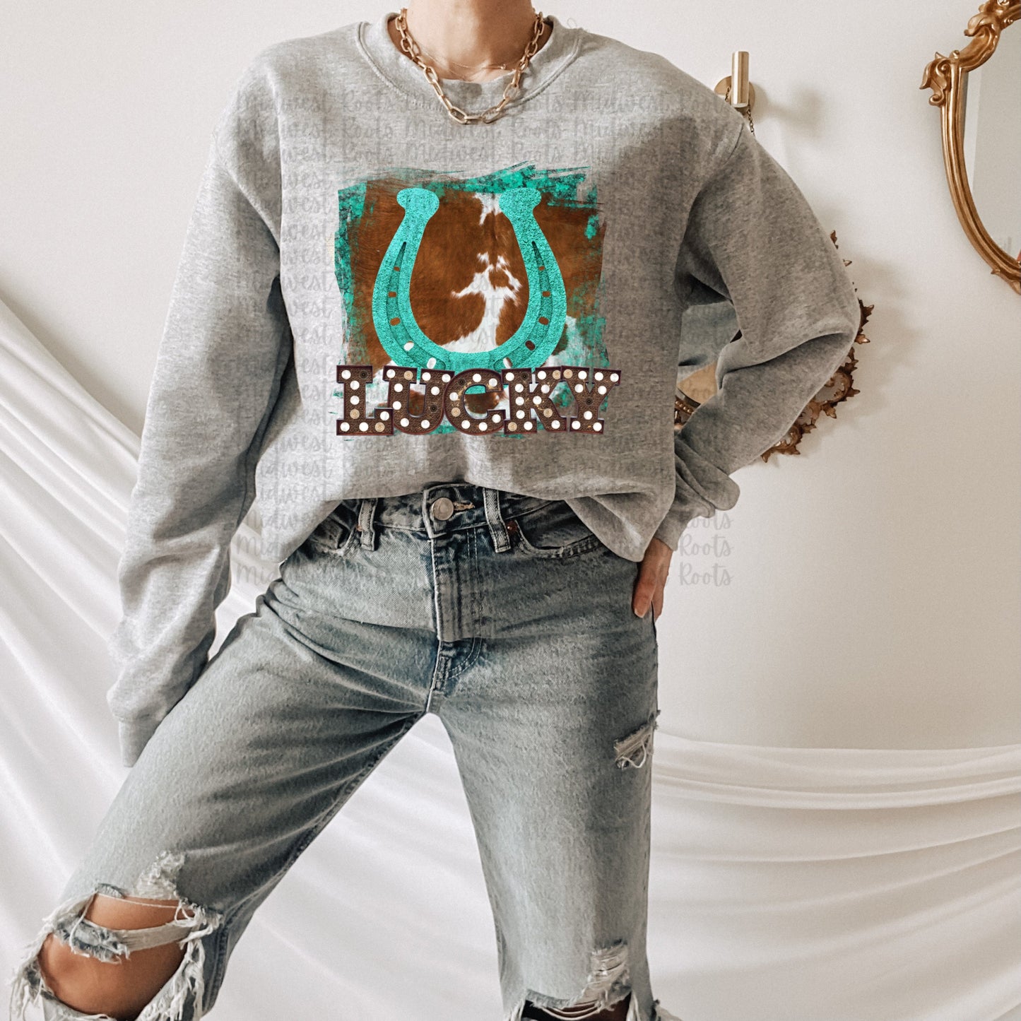 Lucky Horseshoe Western Sublimation Print