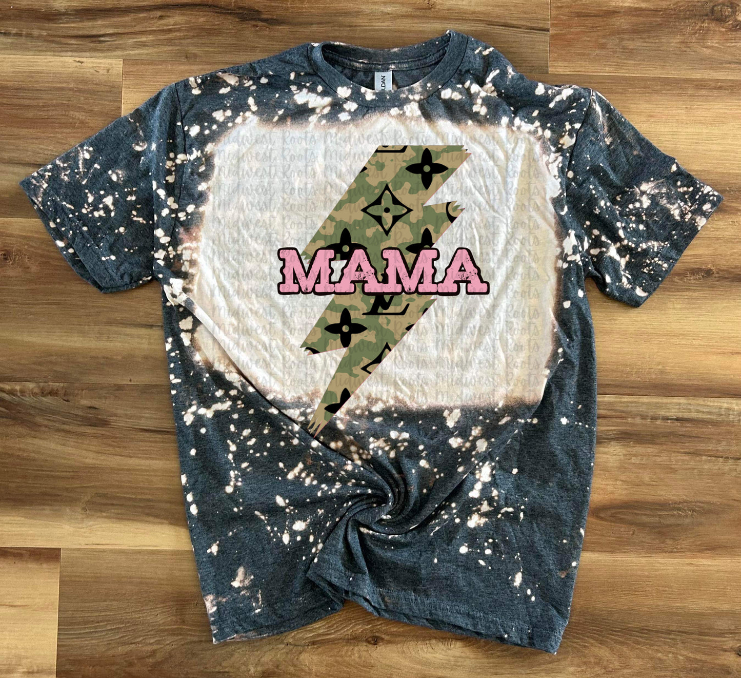 Mama Green Camo Bolt Sublimation Print