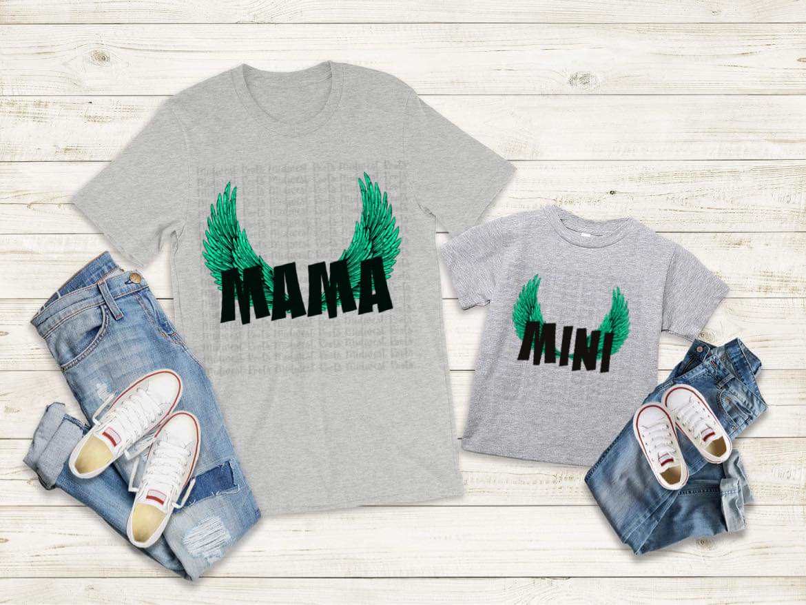 Mini Turquoise Wings Sublimation Print