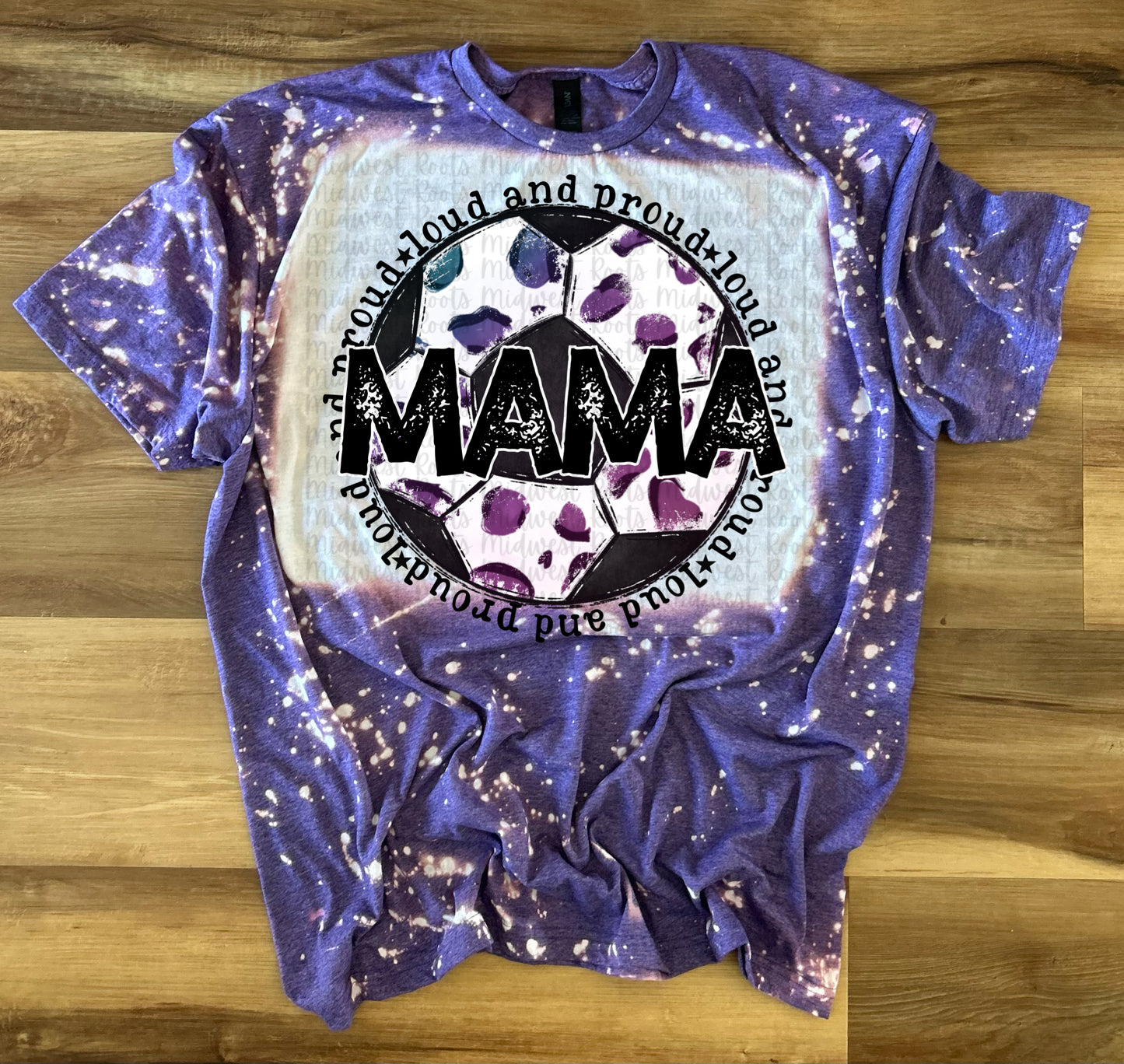 Loud And Proud Soccer Mama Purple And Blue Leopard Top