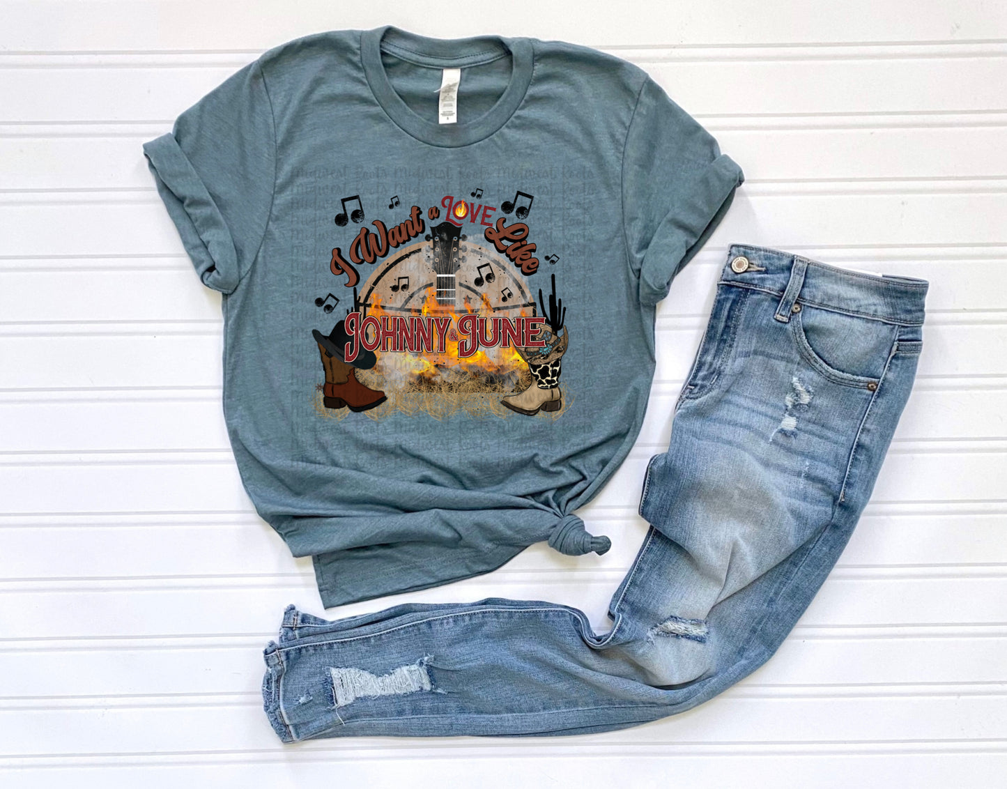 I Want A Love Like Johnny And June Campfire Sublimation Print