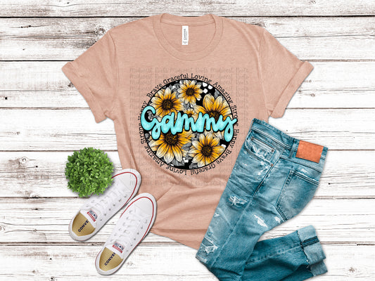 Gammy Traits Sunflower Sublimation Print