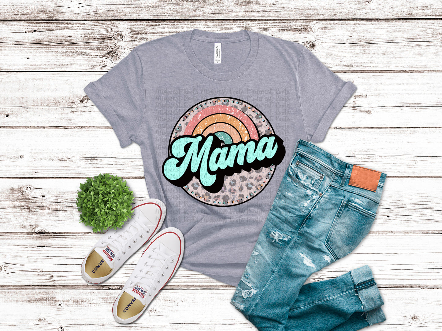 Mama Rainbow Leopard Background Top