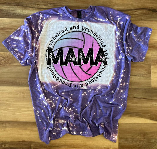 Loud And Proud Volleyball Mama Purple And Blue Top