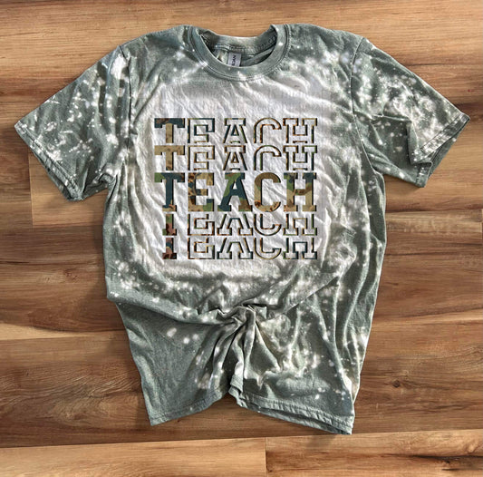 Teach Stacked Camo Top