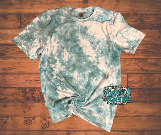 Blank Tie Dye Top in Teal