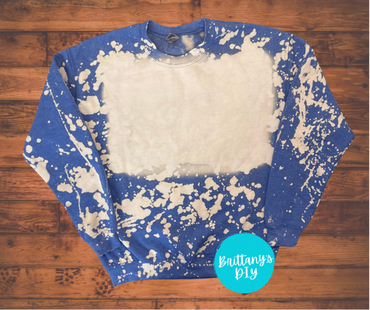 Blank Bleached Sweatshirt in Heather Royal