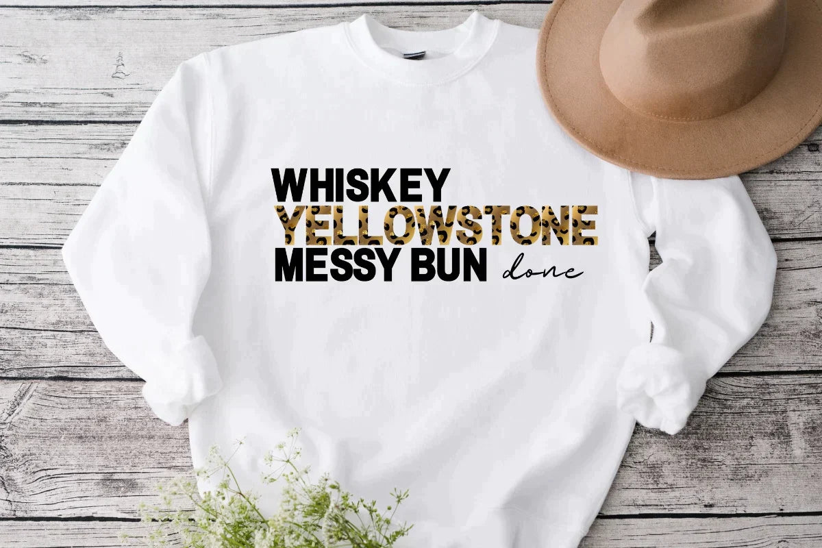 Whiskey, YS, Messy Bun, Done Top