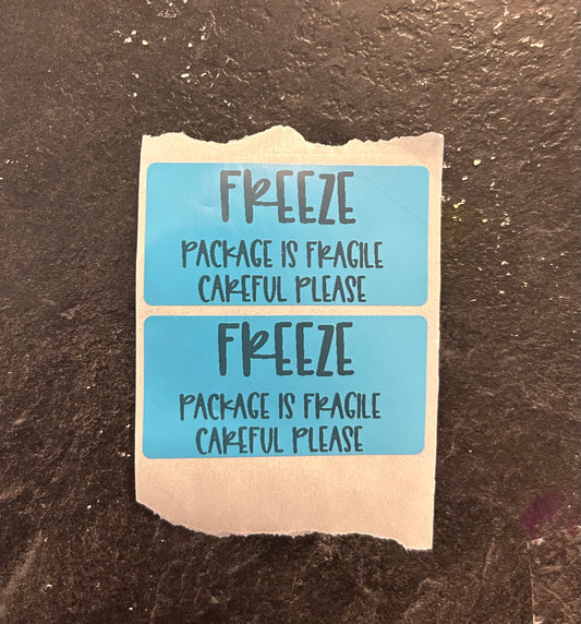 Freeze Package is Fragile Stickers