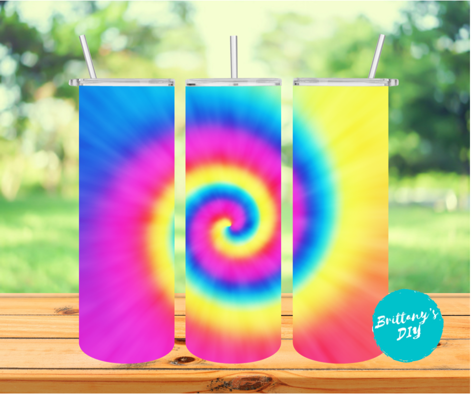 Pink Black and White Tie Dye Tumbler