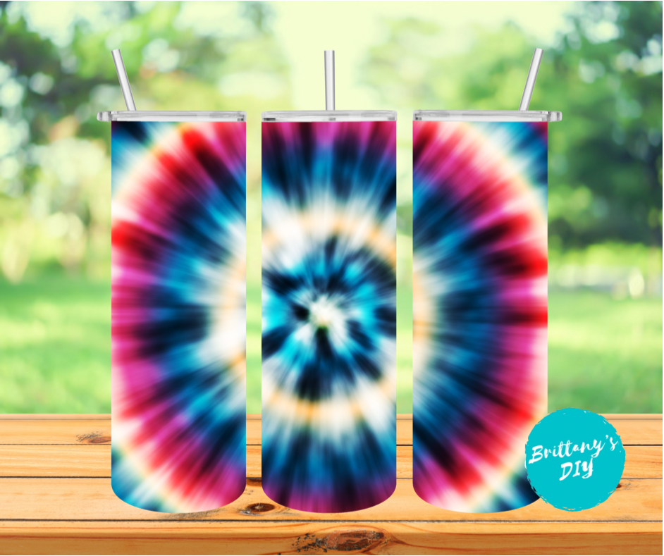 Pink and White Tie Dye Tumbler